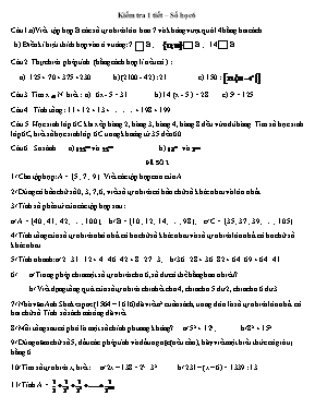 Tổng hợp đề kiểm tra môn Toán 6